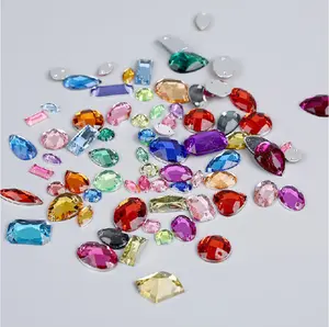 Mixed Color Rhinestone Gems for Crafts, Flat Back Acrylic Rhinestones, DIY Clothing Dress Shoes Bag Decoration Accessories