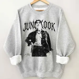[Sale Off Up To 15% + Free Ship] Jungkook Vintage Graphic 90s Sweatshirt, Classic K-pop Style, Perfect Gift for Fans, Unisex