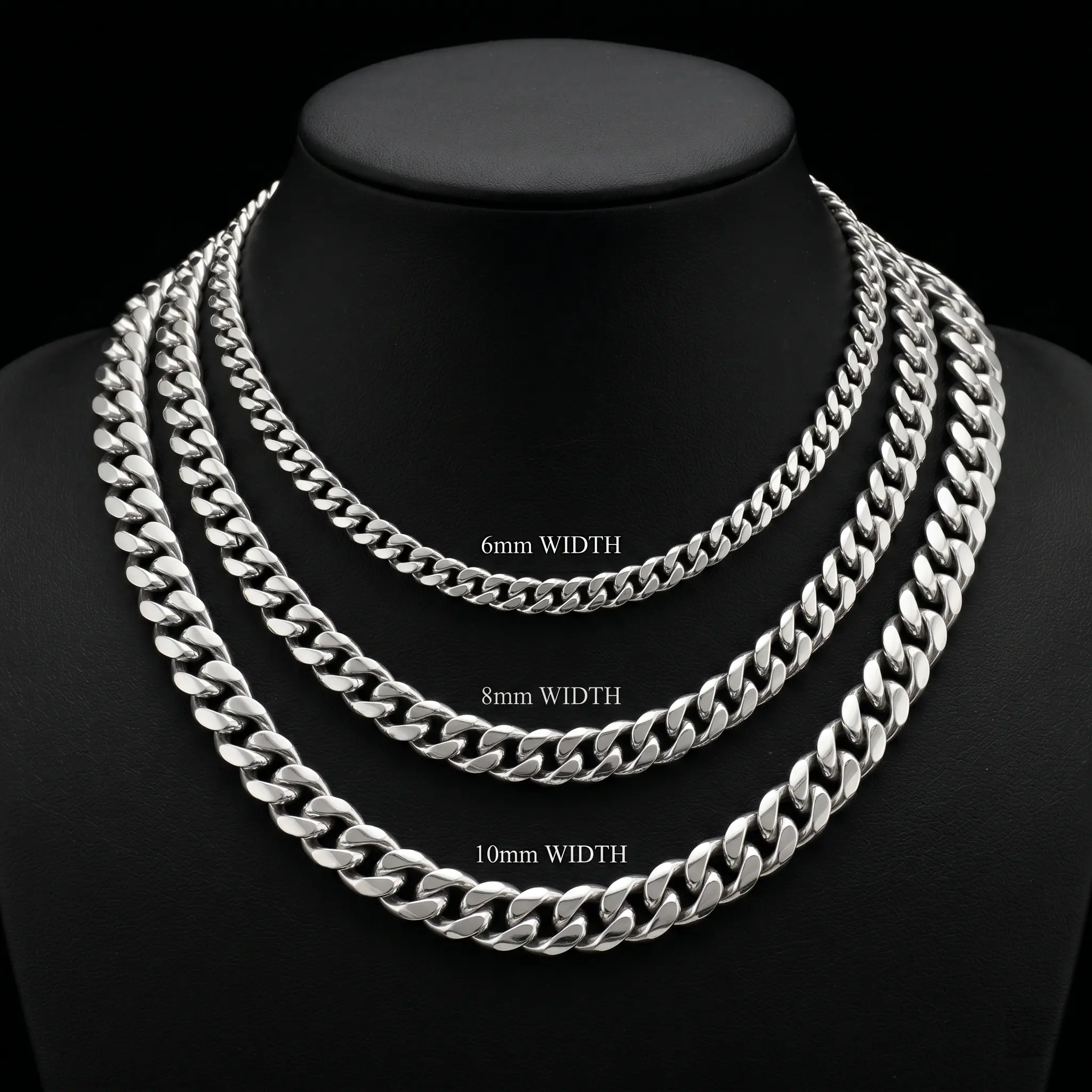 Unisex Cuban Link Chain Necklace, Bold Hip-Hop Street Style Jewelry in Polished Stainless Steel - Waterproof & Anti-Tarnish for Daily Wear, Casual Trendy Jewelry, Streetwear Outfits, Hip-Hop, Bold, Punk, Street Style, Birthday, Chain Jewelry Necklaces