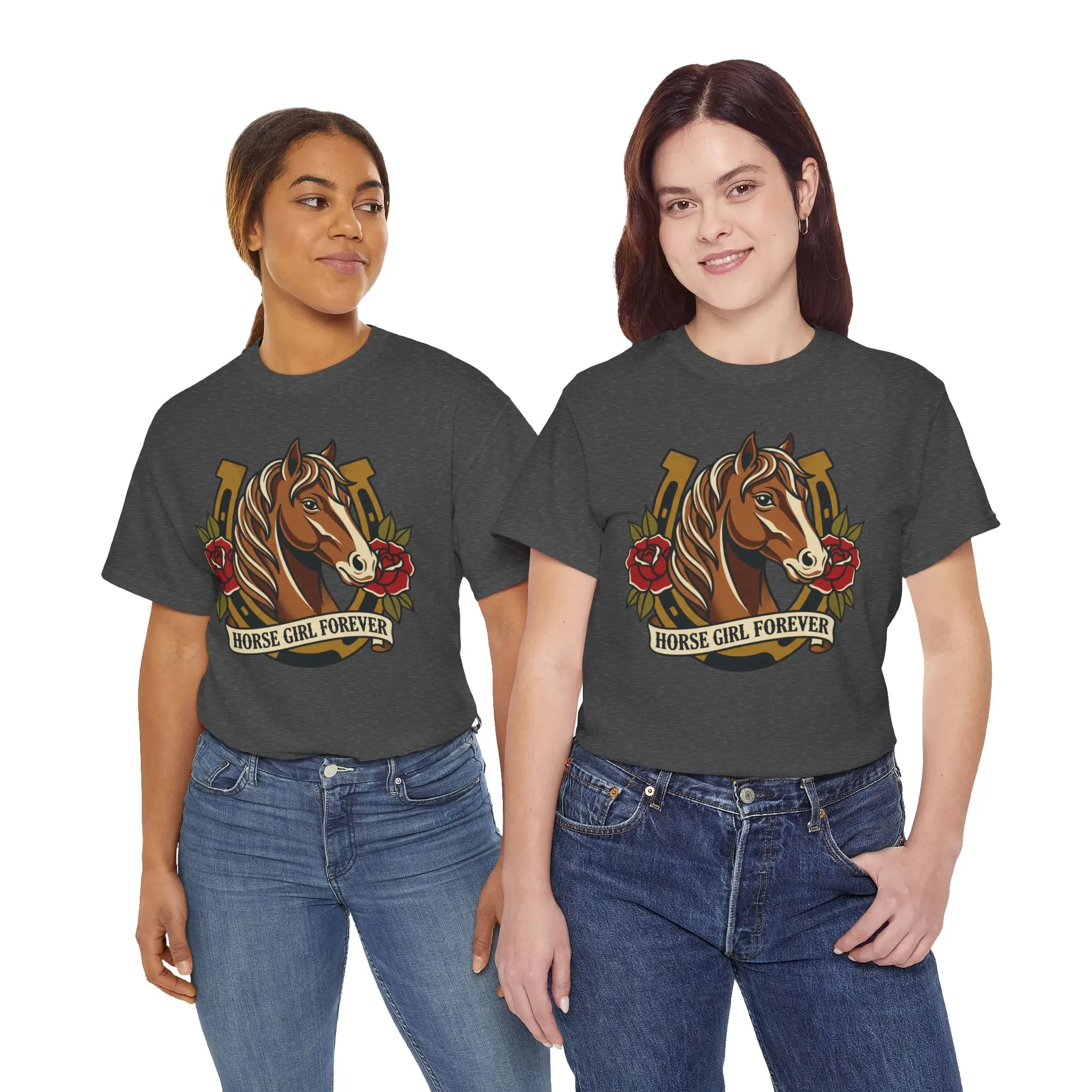 Horse Girl Forever graphic tee | Horse illustration top simple