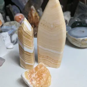 Yellow Banded Calcite Bundle