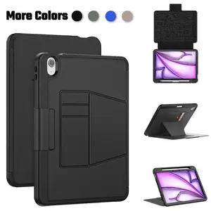 Tablet Case with Card Slot & Pencil Holder, 1 Count Adjustable Angle Stand Tablet Case, Shockproof Tablet Cover Compatible with iPad Pro 11'' M4
