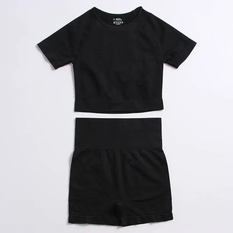 Black short sleeved shorts set