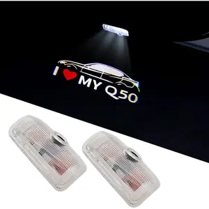 2PCS LED Car Door Logo Lights Projector Compatible with Infiniti Q50 Q50L (V37) 2008-2022 Puddle Lights Ghost Shadow Light Kit Car Accessories