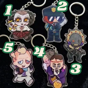 The Outlast Trials Acrylic Keychain, Horror Game Character Charm, Cute Chibi Survival Keyring for Gamers