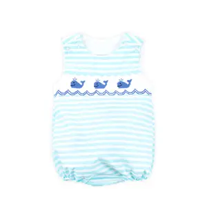 Pacific Whale Smocked Mint Stripe Sun Bubble