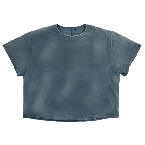 Gap Yeezy Oversized Fleece Yoke Back Tee - Long, Plain Menswear Streetwear Male Clothing for Sports & Outdoor Activities