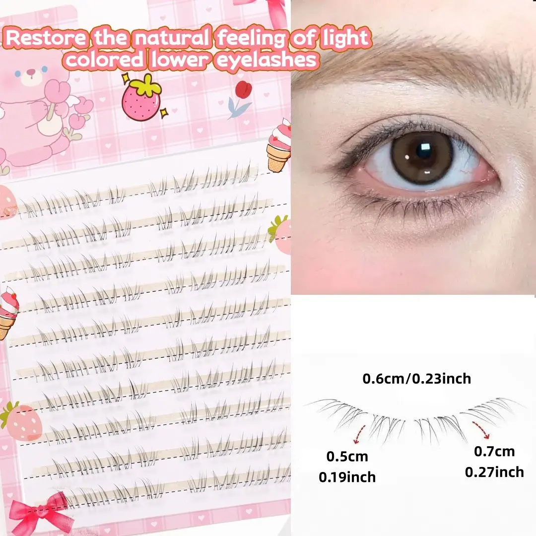 1 pack of 80 natural wild-style lower lashes, soft and realistic fake lower lashes, ultra-natural and understated motherly lower lashes, Makeup, Cosmetic, Eyelashes