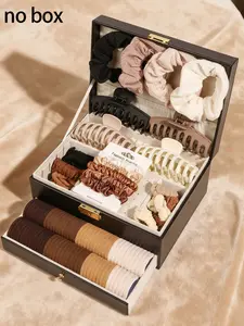 123pcs includes seamless ponytail clip, various hair clips, hair bands and hair bands, very suitable for holiday parties, summer hair accessories gift bag, simple style hair bands, reusable rubber bands, Hair Clip Set