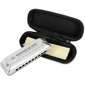 10 Holes Harmonica Key of C,  with Precision Tuned Reeds for Rich Balanced Tone, Professional Instrument for Beginners & Adults