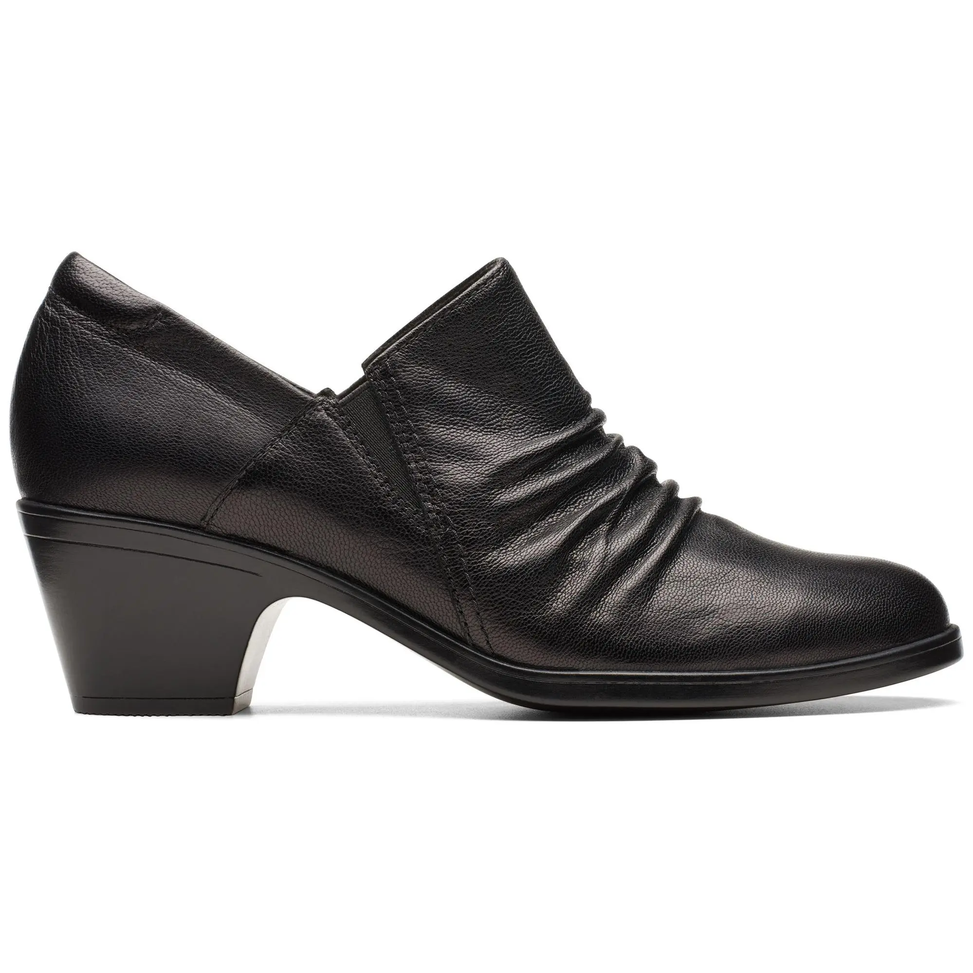 Clarks Collection Leather Block Heel Shooties-Emily 2 Cove