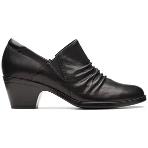 Clarks Collection Leather Block Heel Shooties-Emily 2 Cove