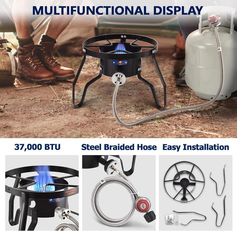 ARC 23" Heavy Duty Stainless Steel Concave Discada Disc Cooker Cazo and 55000BTU Propane Burner Camping Stove,Great Comal para Tacos Tortillas Maker,Outdoor Gas Stove Burner Cooker for Cooking