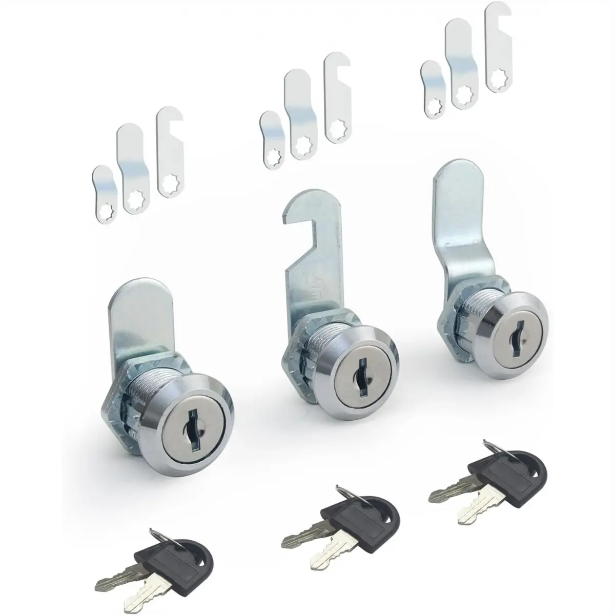 3 Packs Cabinets Locks with Keys, Keyed Alike Cam Lock for Mailbox Toolbox Replacement, 5/8 Inch, Lock And Keys, Box Lock