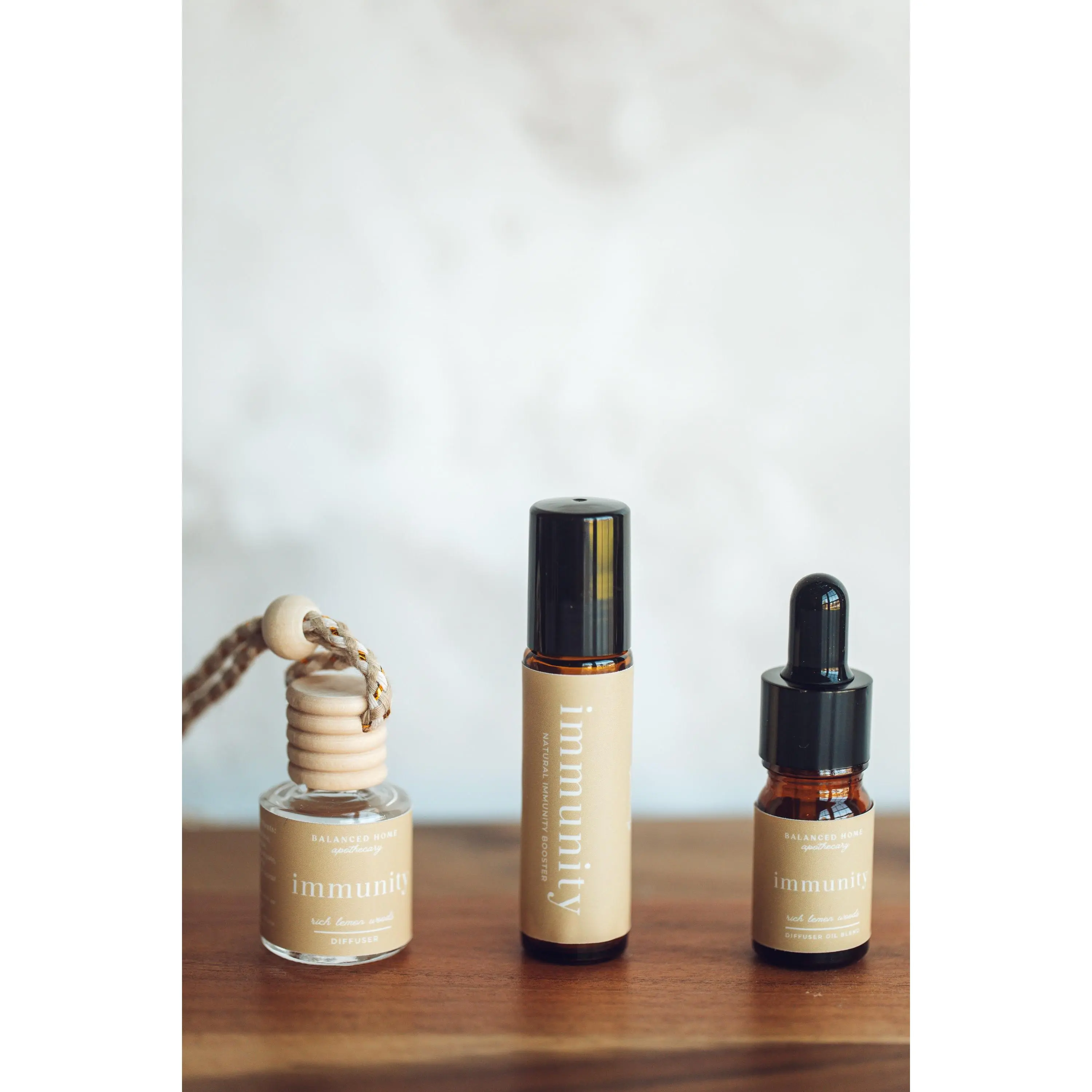 Natural Immunity Boosting Therapeutic Essential Oil Blend with Lemon - Antibacterial Rollerball, Detoxifying Hanging Diffuser Oil for Wellness, Aromatherapy Treatment & Healthcare Support, Fitness, None
