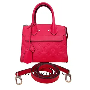 Pre-owned Louis Vuitton leather Crossbody Bags PONNEUF Red crossbody bag with vintage embossed pattern, silver hardware