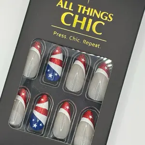 Let Freedom Ring • 4th of July Press On Nails • Red White Blue Patriotic Set Ready to Ship