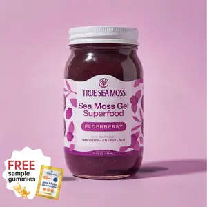 True Sea Moss Elderberry Irish Sea Moss Gel 16 fl oz Rich in Minerals & Vitamins Supports Vitality Healthcare Fitness Natural Supplement