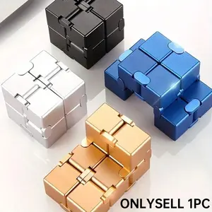 Metal Infinite Cube Finger Toy, Super Durable Sensory Gift for Adults and Teens, Relaxing Emotionally, Perfect Stress Relief Tool