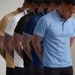 Men’s summer outdoor casual polo set, 5-piece pack; solid-color short-sleeve men’s outdoor apparel made from polyester knit fabric—cool, breathable, quick-drying, and soft and comfortable. A multifunctional fitness wear suitable for everyday workouts, run