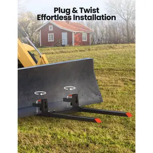 Garvee 152.4 cm Heavy-Duty Tractor Forks with Adjustable Stabilizer Bar, 4000 lbs Capacity, Quick Attach Clamp for Bucket, Tractor Loader, and Skid Steer