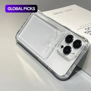Transparent Lightweight Card Holder Case for Apple iPhone 11/12/13/14/15/16/17 Pro/plus/pro Max, Anti-Drop Phone Protection Cover, Casing #GLOBAL PICKS