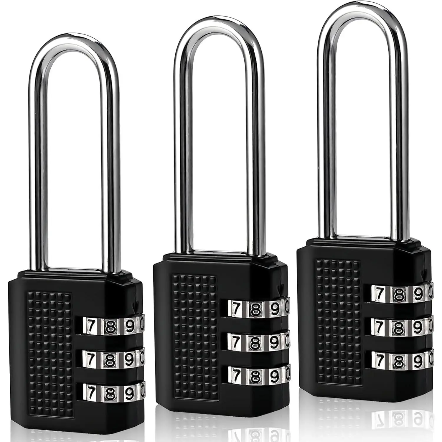 3 Digit Small Combination Locker Lock  2.2 in Long Shackle Padlock Resettable Luggage Locks Combo Gym Suitcase Gate Pad (3Pack Black)