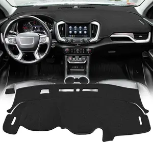 DIBMS Breathable Skull Print Steering Wheel Dash Cover Mat Custom Fit for GMC Terrain with Light Sensor Without Head Up Display and Speaker, Dashboard Pad Carpet Protector K388 (Black)