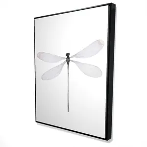 360 Stand Minimalist Dragonfly Framed Wall Art - 36x48 in. Nature Artwork Design, Clean Lines, Sleek and Elegant Ready-to-Hang Home Decor, Ideal Gift for Wall Display