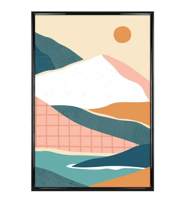 [UNFRAMED POSTER] Rounded Black Poster UnFrame for Office and Home