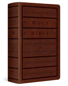 ESV Large Print Personal Size Bible (TruTone, Brown, Engraved Mantel Design) Imitation Leather