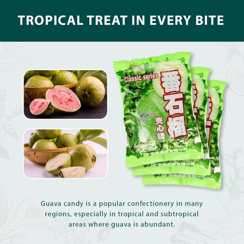 Hongyuan Guava Candy, 12.3 oz (Pack of 2) Asian Fruit Hard Candy, Sweet & Tangy Tropical Flavor, Individually Wrapped for Sharing & Snacking