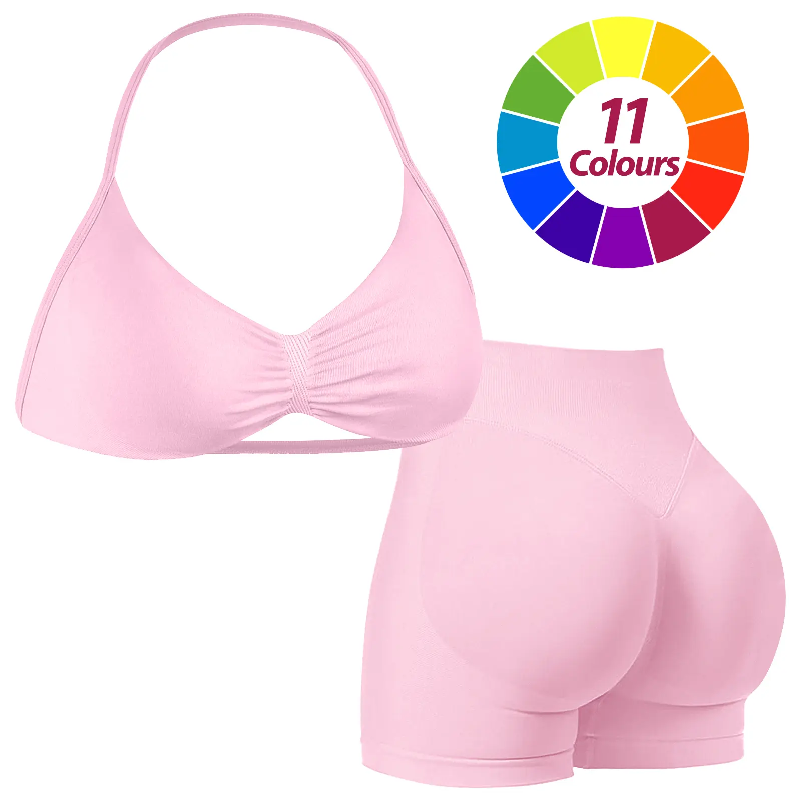 Pink - Halter Bra Set