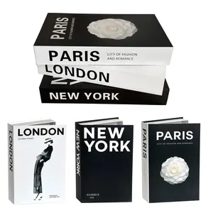 Modern Foldable Fake Book Set, 3 Counts, City Theme Design, Photography Prop, Soft Fabric Material, Ideal for Home Decoration, Home Office Decoration