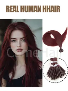 50Pcs 30G I Tip Hair Extensions for woman Human Hair Itip, K Tip, U Tip Hair Extensions Real Human Hair darkest brown jet black natural black Curly Hair Extension for Halloween, Durability
