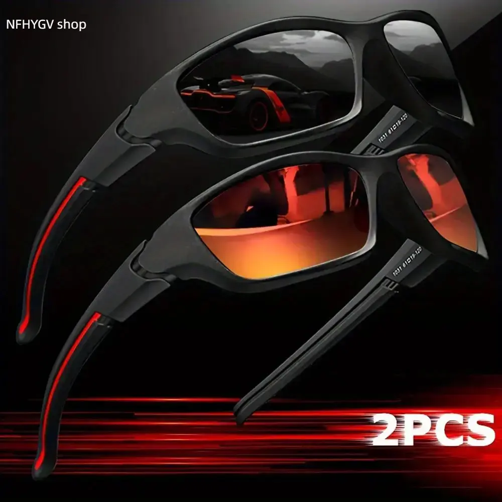 Sunglasses, 2/3 Pcs Polarized Sports Glasses, Full Wrap Surround Frames, Fantasy Outdoor Eyewear, Flexible Comfort Fit Shades for Cycling, Fishing, Hiking, Golf, Driving and Daily Casual Wear