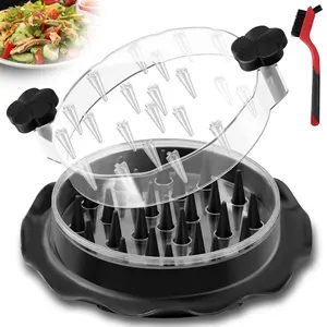 Chicken Shredder Tool Twist Large,Visible Chicken Breast Shredder,Transparent Lid,Large Meat Shredder Machine - Ergonomic Handle,Dishwasher Safe,Anti-slip,Cleaning Brush,Heat Resistant,BPA Free