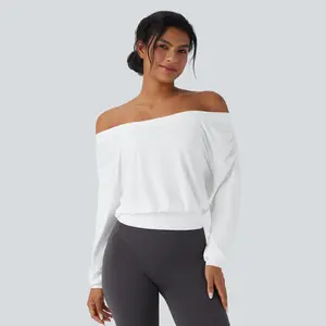 Halara Off-shoulder Oversize Cool Touch Quick Dry Yoga Sports Top