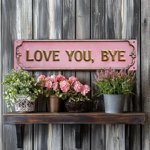Love You Bye Aluminum Wall Hanging Letter Pattern Decor For Home Entryway Hallway Retro Style Farmhouse Gym