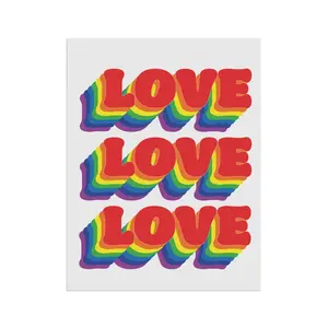 Love Pride Banner Flag LGBTQ+ Rainbow Outdoor Vertical Sign Double-Sided