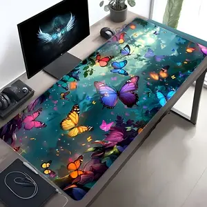 Extra-Large Vibrant Butterfly Desktop Mat - High-Quality, Non-Slip Rubber Base Mouse Pad | Colorful Underwater Scene Design for Gaming & Office Decor deal Gift, Large Mouse Pad