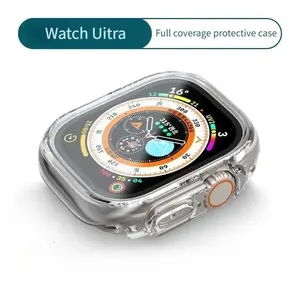 Apple Tpu Full Cover Clear Protective Case, Ultra-Thin Shockproof Screen Protector, Compatible with Iwatch Series Ultra/9/10, Smartwatch Accessory