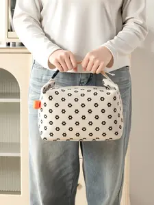 Adorable Floral Tote Lunch Bag, Portable Thermal Insulated Box, Thickened Aluminum Foil Bento Case, Cute Style, All Seasons Use, Cute Bento Bags
