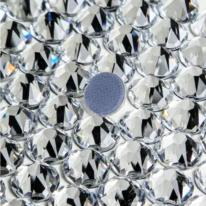 2088 SS20 Crystal Hotfix Rhinestones 1440pcs 5mm Flatback Glass Gems 16 Facets Clear Stones for Clothes Tumblers Shoes Nail Art Dual Application