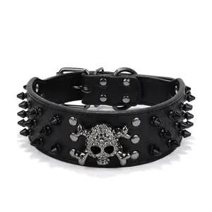 Spiked Studded Leather Dog CollarWith Leash, Rivet PU Leather DogCollar For Training, Walking