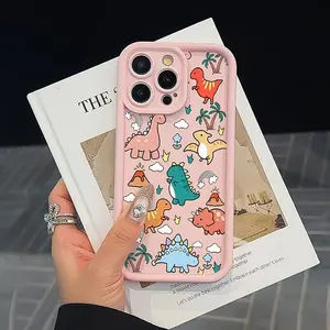 Dinosaur Pattern iPhone Case with Precise Cut TPU Material, Shockproof Protection for iPhone Models 11 to 16, Stylish Mobile Accessory Protector Casing