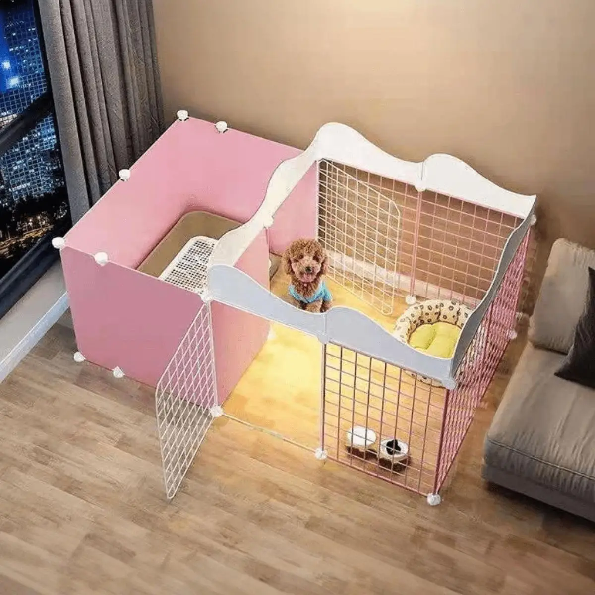 Pet Fence, Indoor Pet Cage, Pet Playpen, Dog & Cat Furniture for Small Dogs, Dog & Cat Supplies, Dog Cage, Cat Cage, Pet Supplies, Durable Puppy Playp