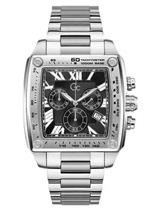 GUESS Male Silver-Tone Square Multifunction Watch