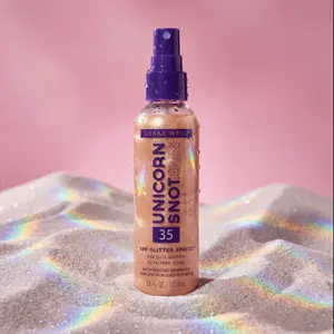 Unicorn Snot SPF 35 Glitter Spritz Shimmer Sunscreen Spray – Water-Resistant 80 min, Aloe & Jojoba, Vegan, 3.8 oz