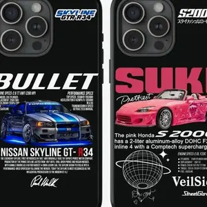 Bullet Suki Phone Case, Couple Phone Case Gift for Car Lover, Couple Gift, Dual Layer Shock Absorbent Protective Cover For iPhone 17 16 15 14 13 12 11 Pro Max